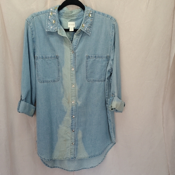 Chico's Light Blue Denim Shirt - Picture 5 of 5